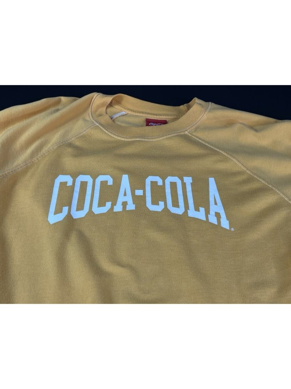 Coca-Cola Coke Yellow Crew Neck Sweatshirt Crewneck Shirt Size M Authentic